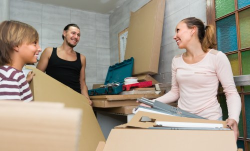 Office removals planning in Enfield with boxes and workspace setup