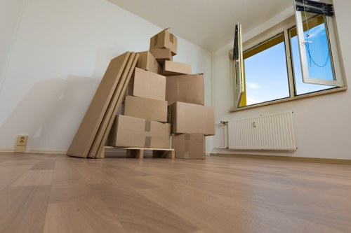 Organised packing materials for apartment removals