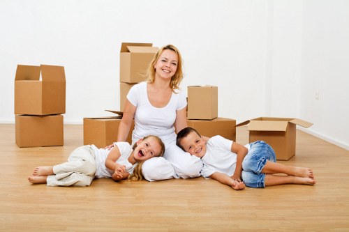 Boxes and packing materials prepared by Enfield packers