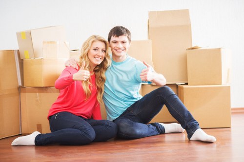 Organized packing supplies used by Enfield moving teams