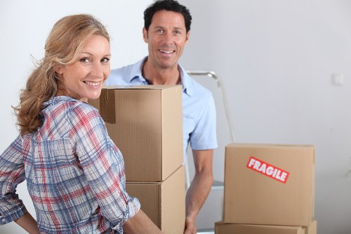 Packed furniture and household items prepared for long-term storage