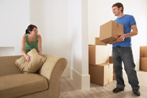 Organised storage boxes and shelving inside a clean Enfield unit